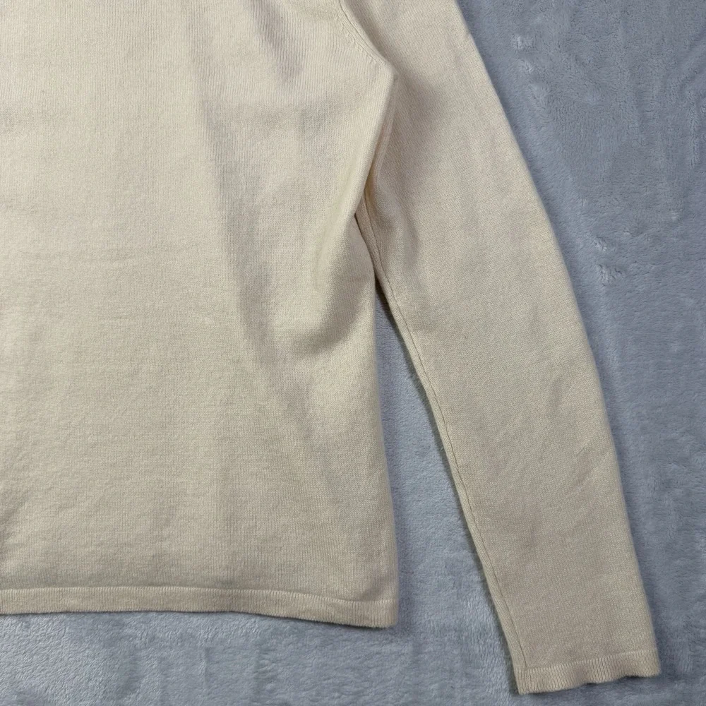 Charter‎ Club 100% Two Ply Cashmere Sweater Women's Small Ivory Beige Turtleneck